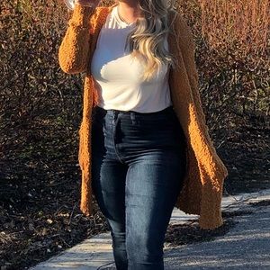 Yellow furry sweater